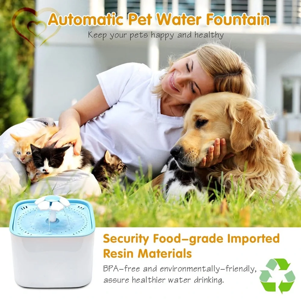 Pet Fountain Dog Cat Water Fountain- Healthy & Hygienic, Super Quiet, Automatic